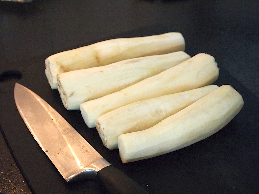 peeled eggplant