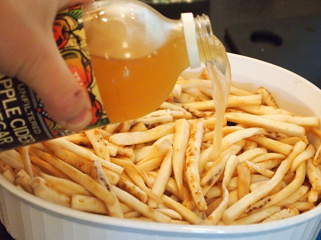 adding vinegar
