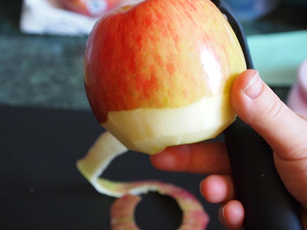 peeling apple